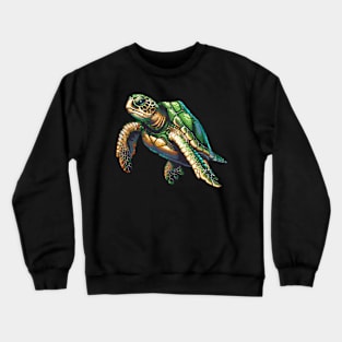 Sea Turtle in Pixel Form Crewneck Sweatshirt
